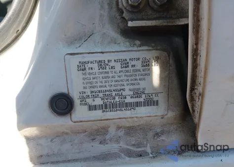 2005 Nissan Sentra 1.8S из США, поврежденный, VIN 3N1CB51D45L451290